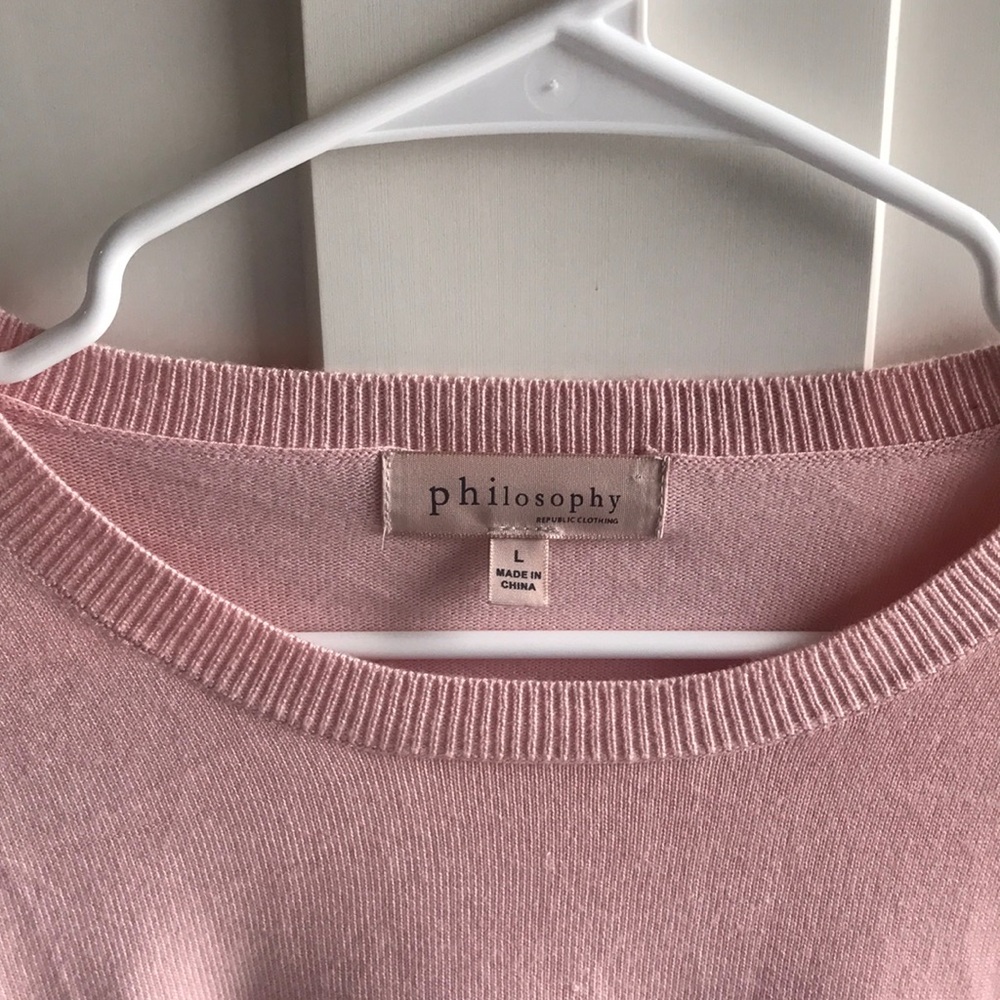 Philosophy pink sweater very cute